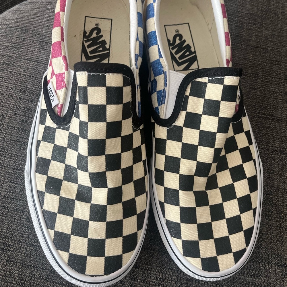 Vans Classic Slip-On 'Glitter Check| Multi-Color | Men's Size 6 | Women’s 7.5